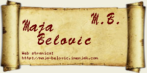Maja Belović vizit kartica
